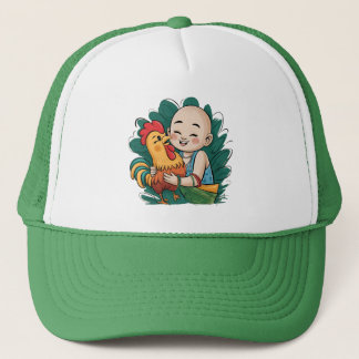 Trucker Hat | Chloe Baby Hugs The Rooster