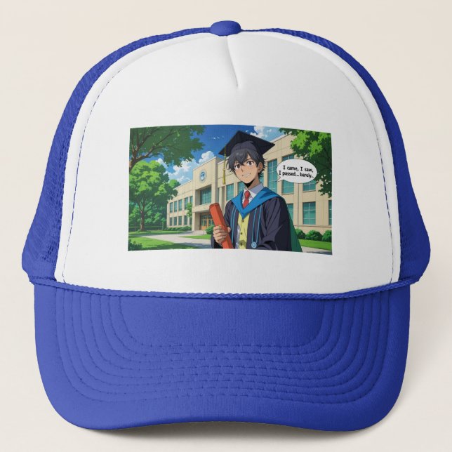 Trucker Hat- Funny Graduation Quote. Hat (Front)
