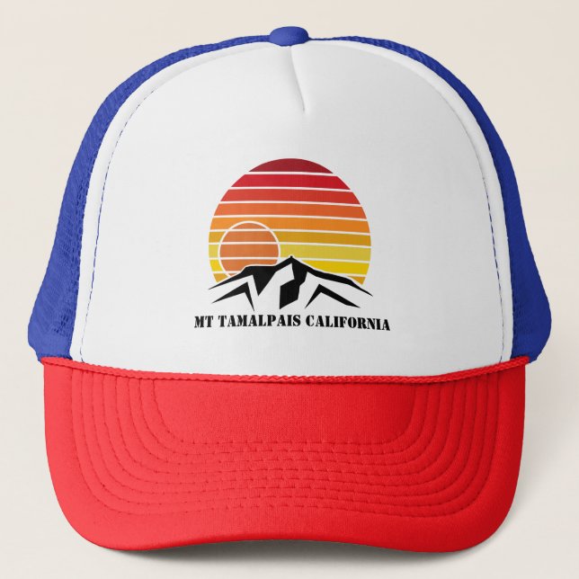 Trucker Hat Mt Tamalpais California Retro Sunset (Front)