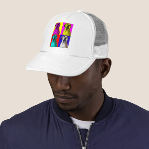 trucker hat pop art dog