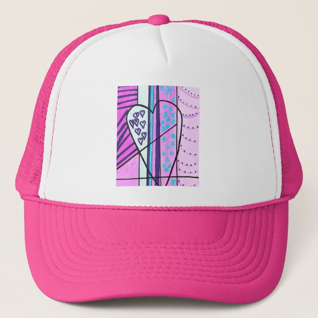 Trucker Hat  ,Trendy pink cap for Teen and Adult , (Front)