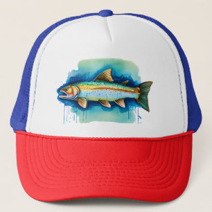 Trucker Hat - Watercolor Series: Trout/Salmon