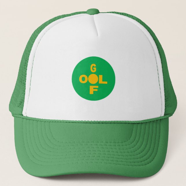 Trucker Hat  white and green  DESIGN  GOLF  (Front)