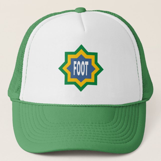 TRUCKER hat white/green FOOT (Front)