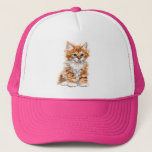Trucker Hat with Little Baby Kitten - Painting<br><div class="desc">Trucker Hat with Little Baby Kitten - Painting - Choose / Add Your Unique Text / Name / Colour / Font / Size / Elements - Make Your Special Gift - Resize and move or remove and add elements / text with customisation tool ! Painting and Design by MIGNED. Please...</div>