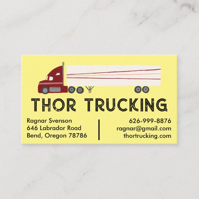 Trucker Hauling Logistics Trucking Moving Truck Business Card (Front)