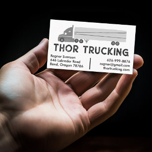 Trucker Hauling Logistics Trucking Moving Truck BW Business Card