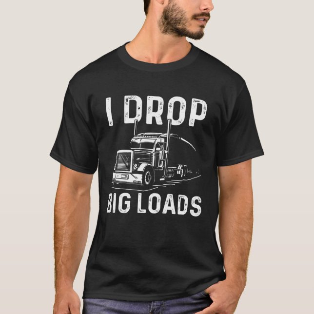 Trucker Men Women Big Rig Trucking Truckin' Road L T-Shirt (Front)