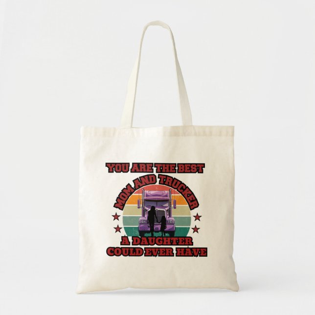 Trucker Mother Daughter Bond Family Road Love Tote Bag (Front)
