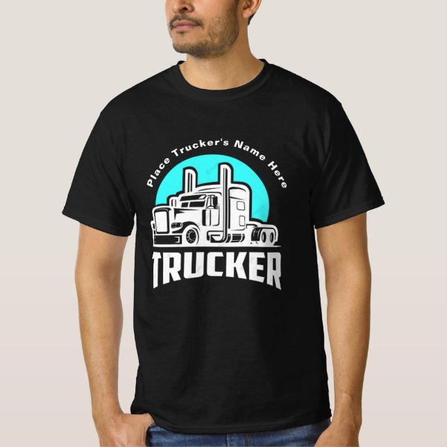 Trucker Personalised Gift T-Shirt (Front)