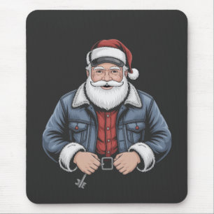 Trucker Santa Claus Funny Truck Driving Christmas Mouse Pad