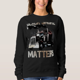 Trucker Tractor Trailer 18 Wheeler On Back Sweatshirt