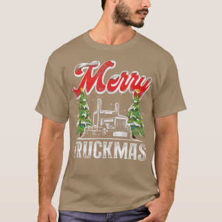 Trucker Truck Driver Christmas Pun Vintage Merry T T-Shirt