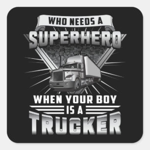 Trucker Truck Driver Trucks Love Funny Gift Idea Square Sticker