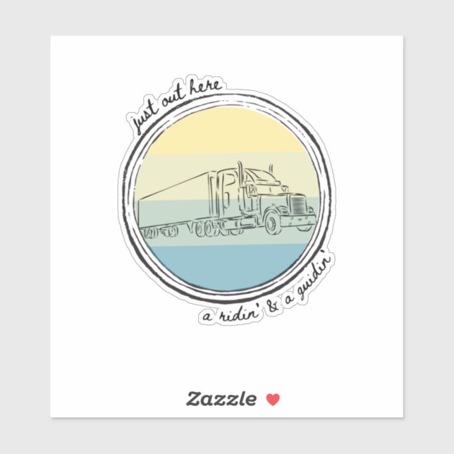 Trucker, Truck driving, semi truck, sunset (Sheet)