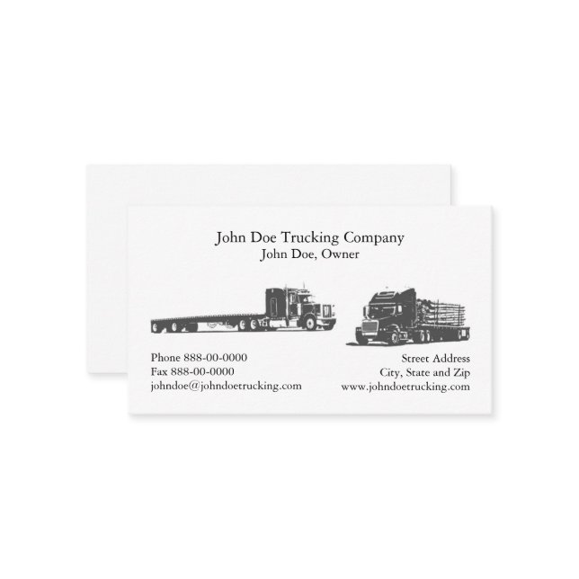 Trucker Trucking Business Card (Front/Back In Situ)
