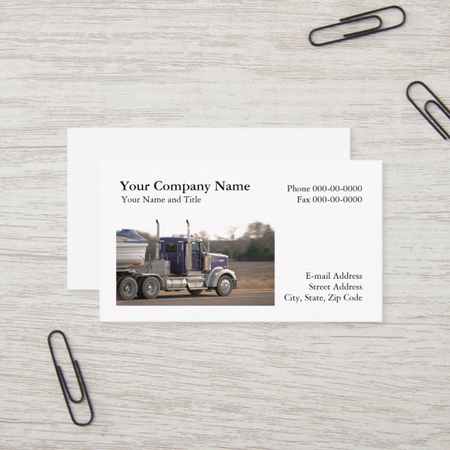 Trucker Trucking Business Card (Front/Back In Situ)
