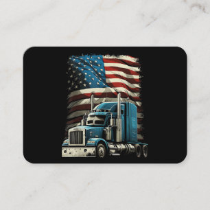 Trucker US American Flag For Patriotic Truck Drive Business Card