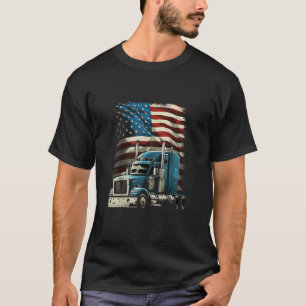 Trucker US American Flag For Patriotic Truck Drive T-Shirt