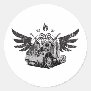 Trucker Wings Classic Round Sticker