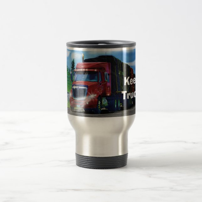 Truckers Big Rig Cargo Truck Coffee Mug (Center)