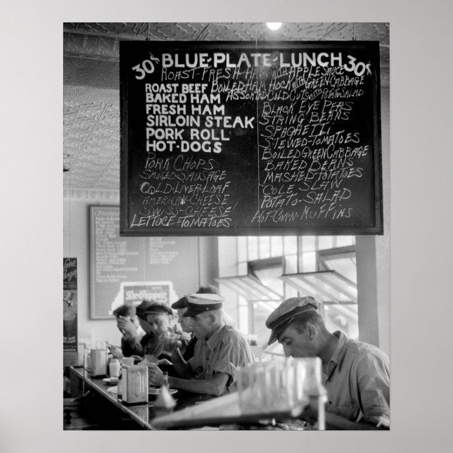 Trucker's Cafe, 1940. Vintage Photo Poster (Front)