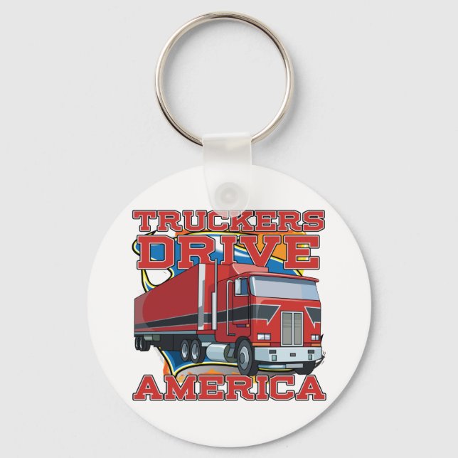 Truckers Drive America Key Ring (Front)