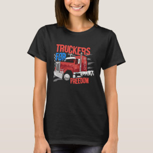 Truckers For Freedom US American Flag Truck Driver T-Shirt