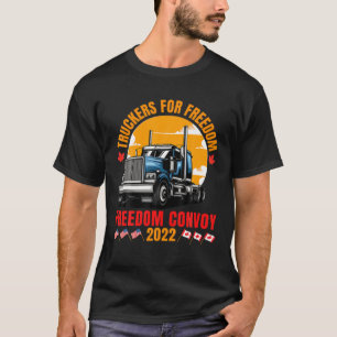 Truckers For Freedom USA Canada Flag Freedom Convo T-Shirt