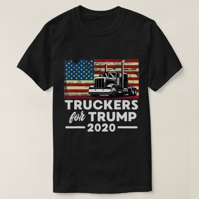 Truckers For Trump 2020 Pro-Trump Truck Drivers Ap T-Shirt (Design Front)