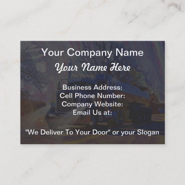 Truckers Freight Company Heavy Transport Biz Card (Front)