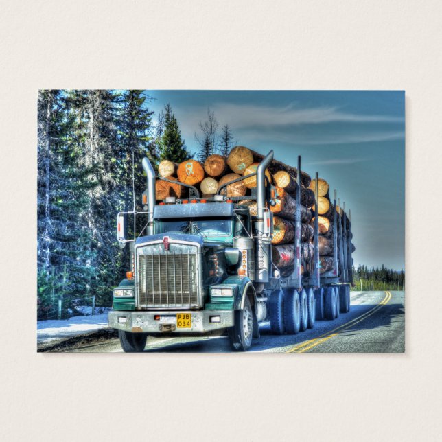 Truckers Freight Company Logging Truck Biz Card (Back)