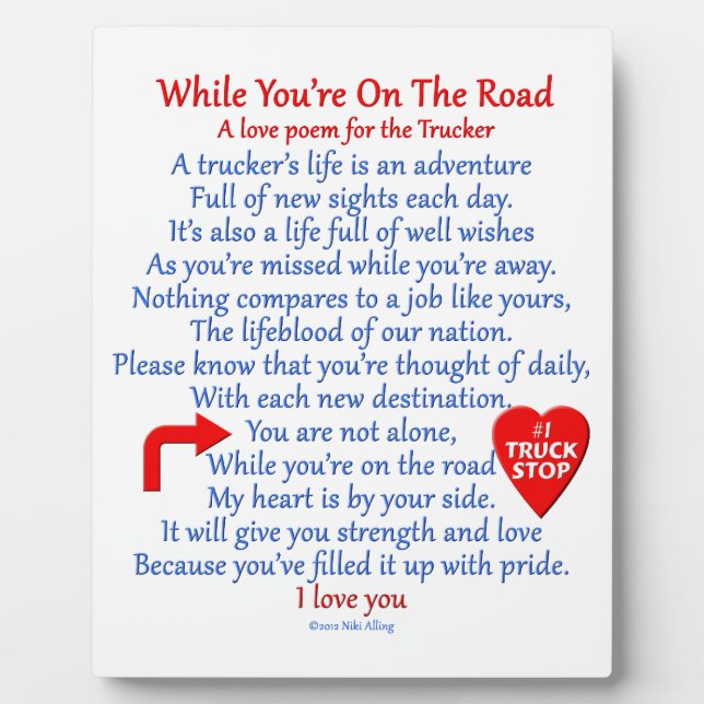 Trucker's Love Poem Plaque (Front)