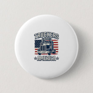 Truckers Move America Vintage Truck Shirt Design_1 6 Cm Round Badge