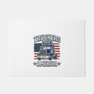 Truckers Move America Vintage Truck Shirt Design_1 Doormat