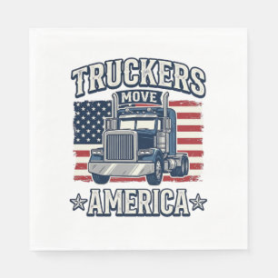 Truckers Move America Vintage Truck Shirt Design_1 Napkin
