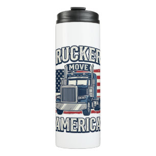 Truckers Move America Vintage Truck Shirt Design_1 Thermal Tumbler