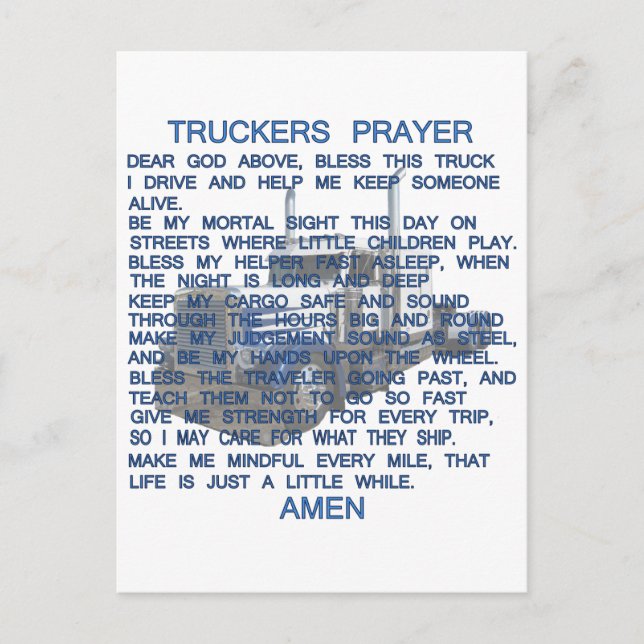 Truckers Prayer Postcard (Front)