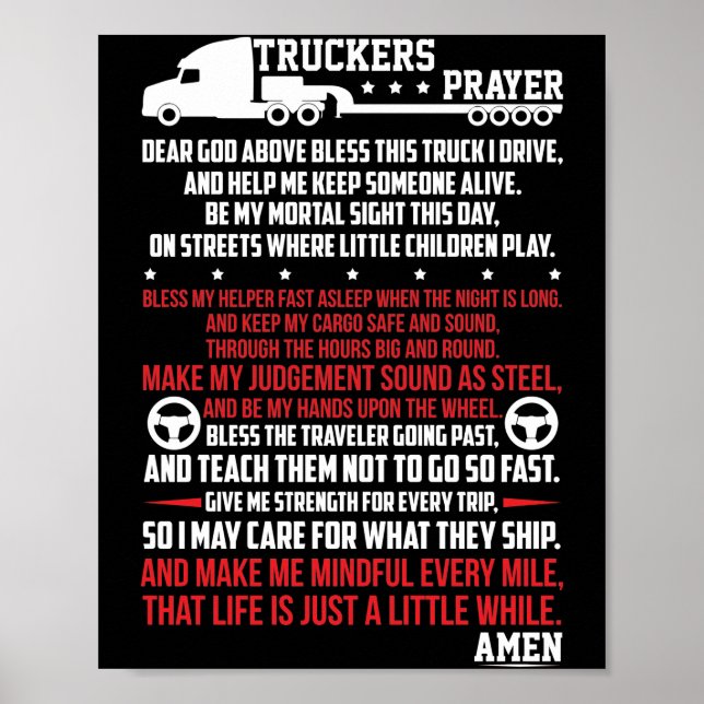 Truckers Prayer Poster (Front)