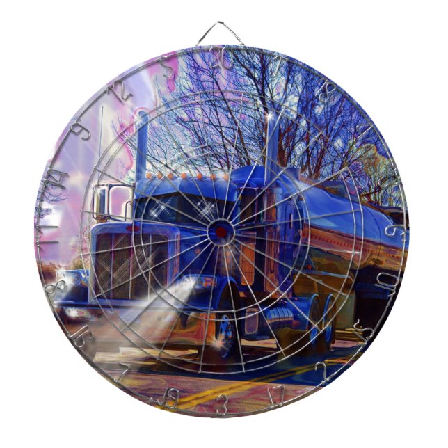 Truckers Tanker Lorry Heavy Transport Gift Dartboard (Front)