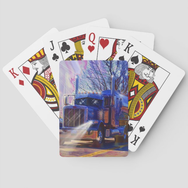 Truckers Tanker Lorry Heavy Transport Gift Playing Cards (Back)