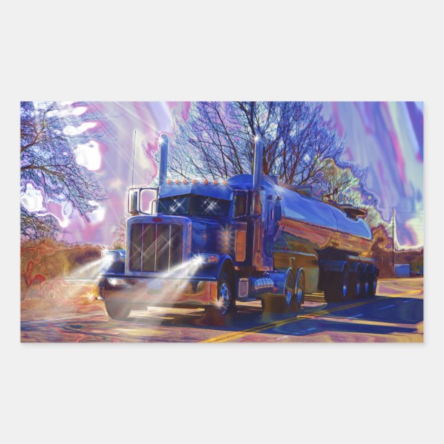 Truckers Tanker Lorry Heavy Transport Gift Rectangular Sticker (Front)