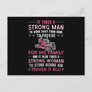 Truckers Wife Work Away From Home Truck Driver Postcard