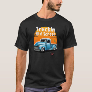 Truckin Old School Vintage Retro Pickup Truck Cact T-Shirt