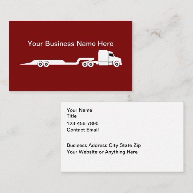 Trucking And Freight Courier Business Cards (Front/Back)