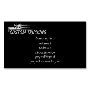 Trucking Cartage Transportation Shipping Magnetic Business Card