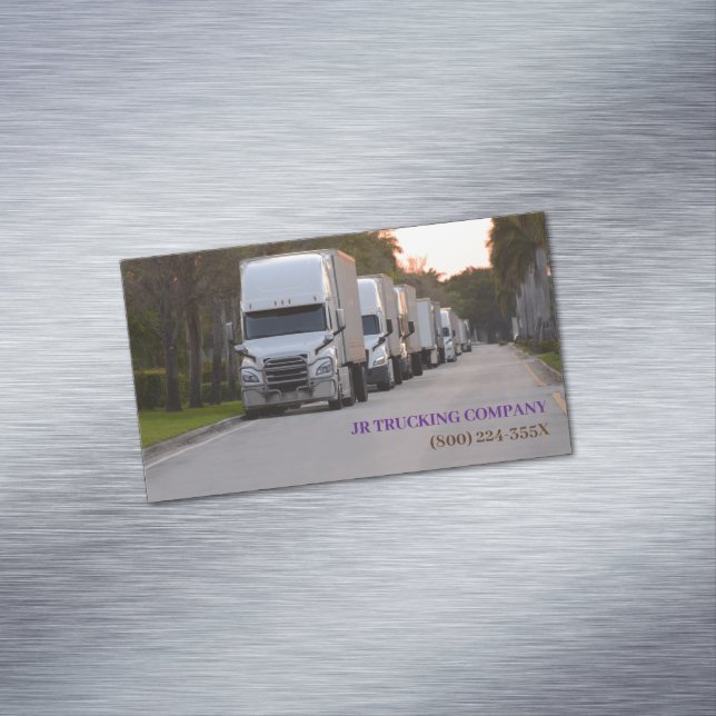 Trucking Company Truck  Magnetic Business Card (In Situ)