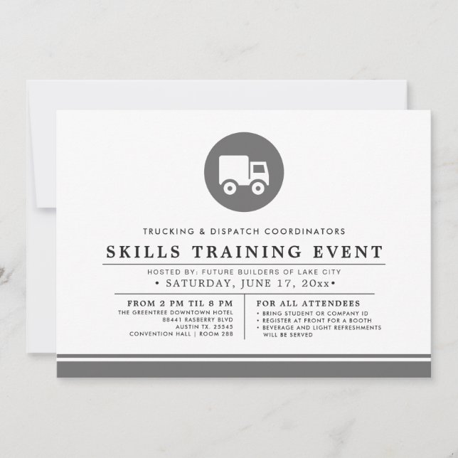 Trucking + Dispatch | Training Event Minimal Invitation (Front)