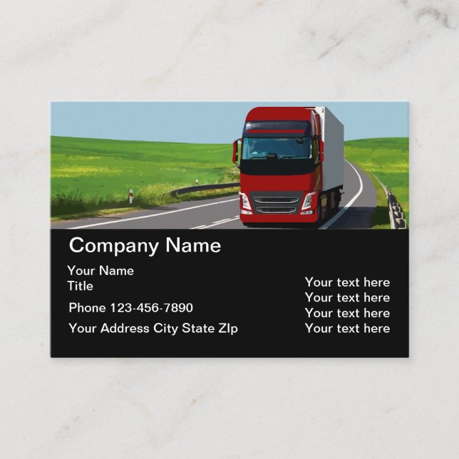 Trucking Freight Forwarding Two Side Design Business Card (Front)