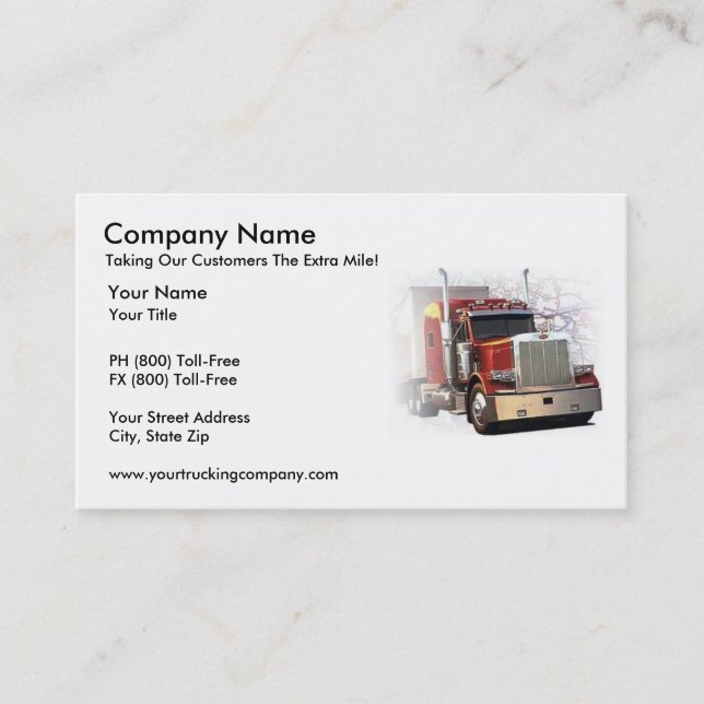 Trucking Industry Business Card (Front)